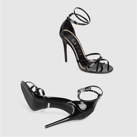 gucci black strappy heels|black gucci high heels.